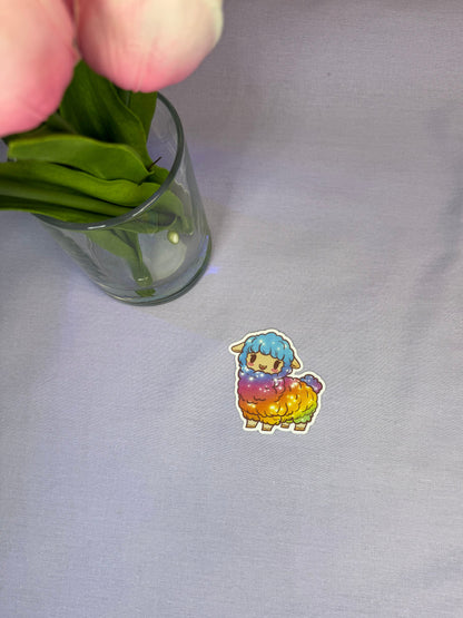 Rainbow Sheep Die Cut Sticker - RC001