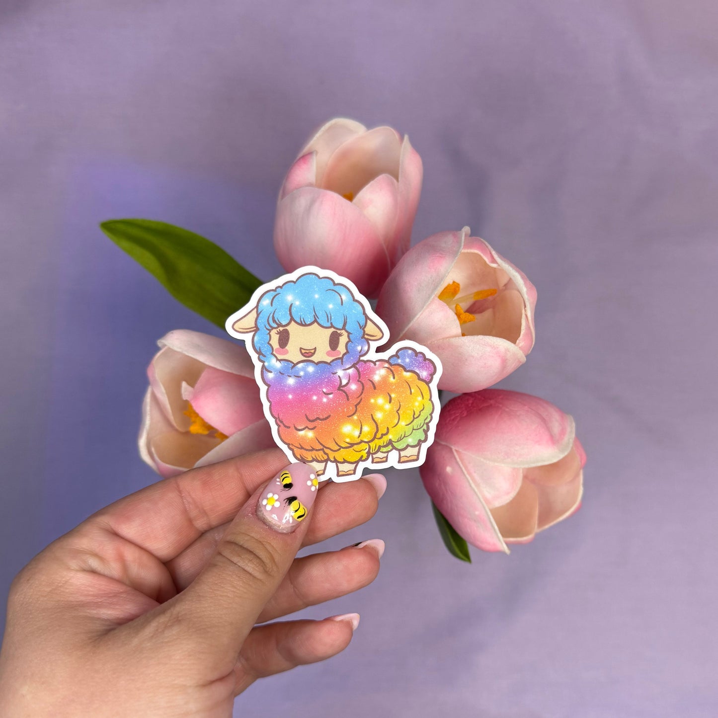 Rainbow Sheep Die Cut Sticker - RC001