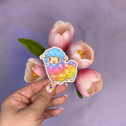 Rainbow Sheep Die Cut Sticker - RC001
